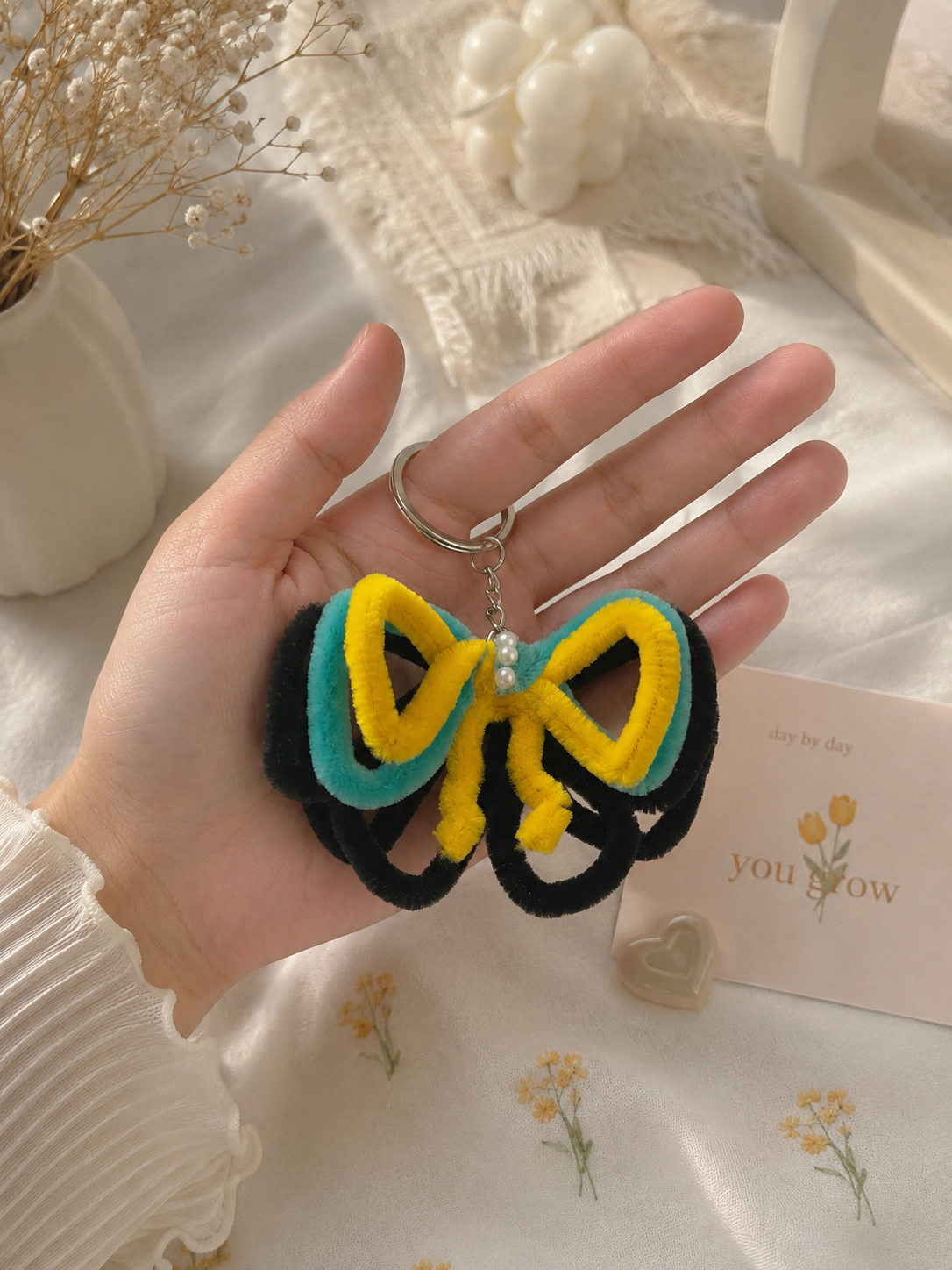 Midnight Pop Bow Keychain