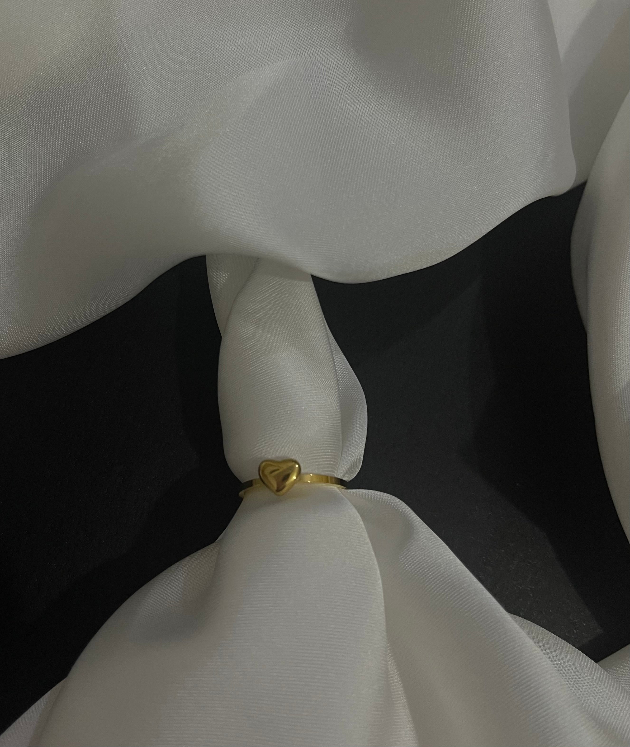 Golden Heart Whisper Ring