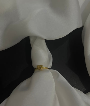 Golden Heart Whisper Ring
