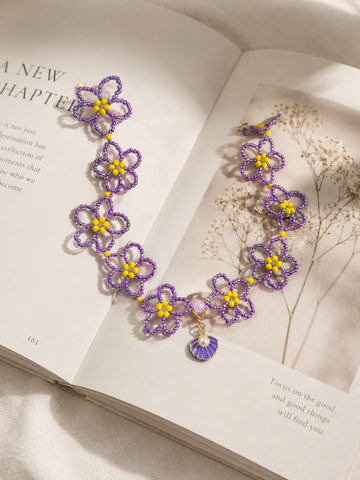 Lavender Bloom Charm Necklace