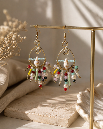 Coastal Rainbow Cascade Earrings