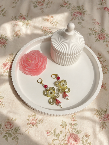 Blush Bloom Wire Flower Earrings