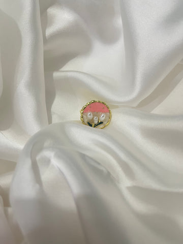 Vintage Tulip Charm Ring