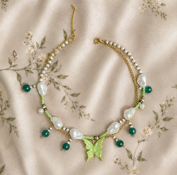 Verdant Flutter Pearl Necklace